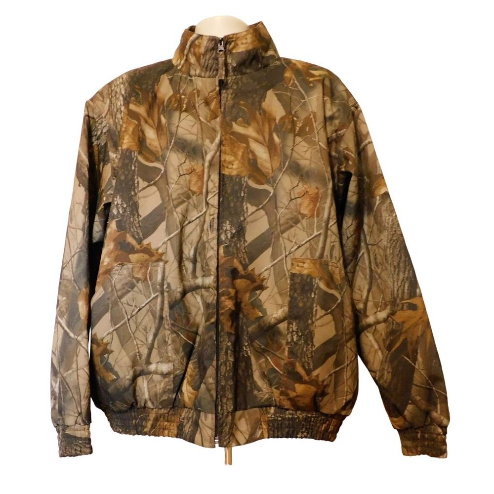 Game Winner Real Tree Camo Jacket XL Green Brown Long Sleeve Lined Hunting